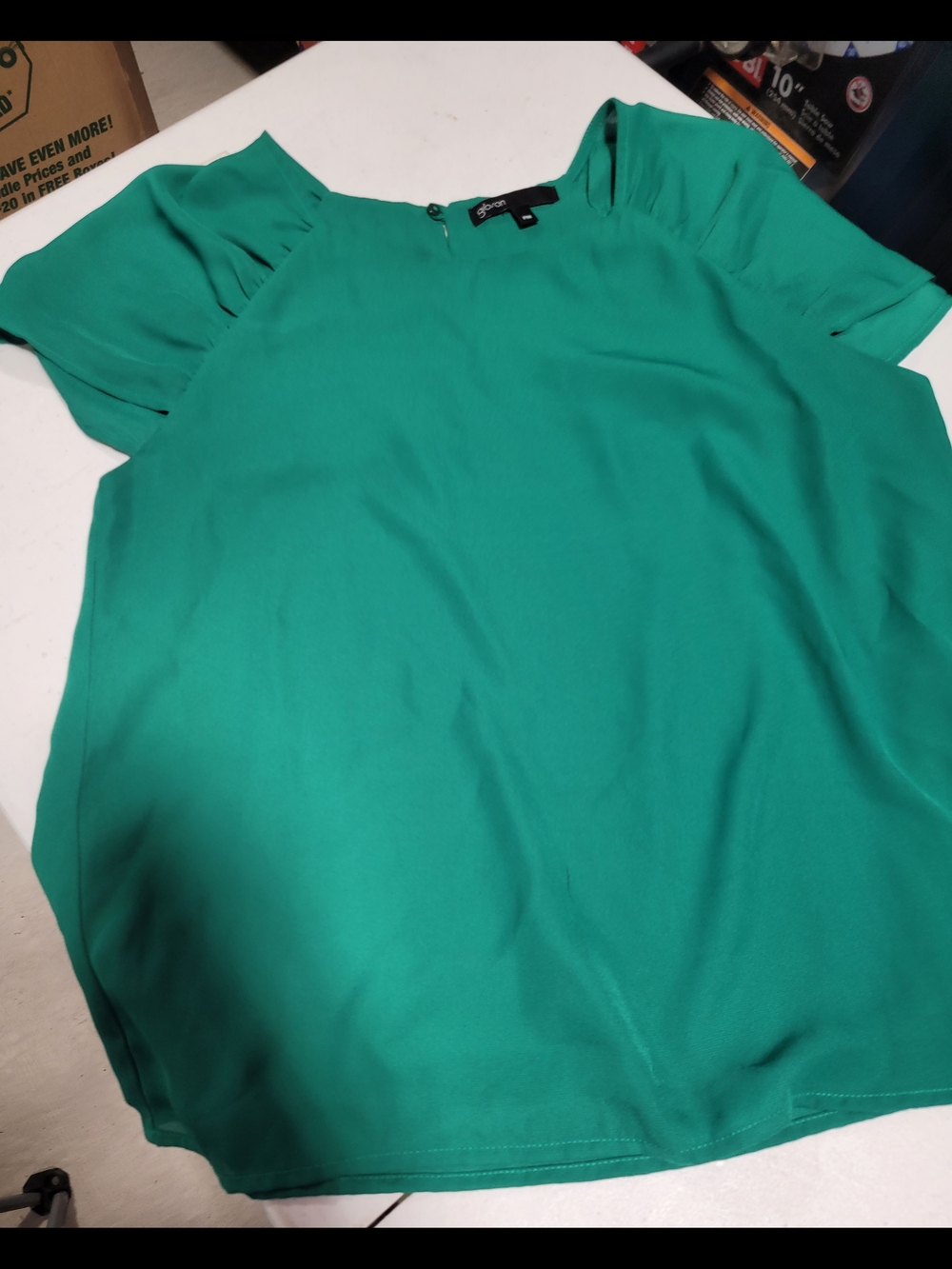 Gibson Teal Puff Sleeve Blouse